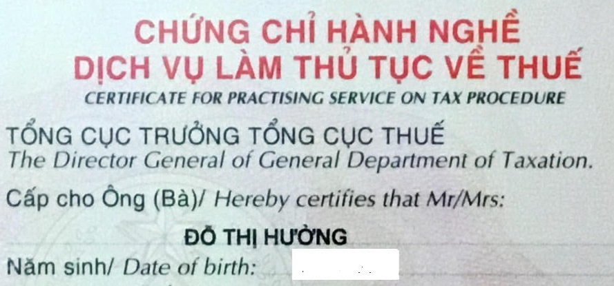 Thành viên công ty đã đc cấp chứng chỉ hành nghề dịch vụ thuế